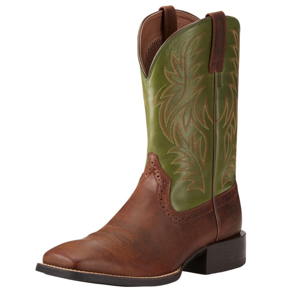 Ariat Sport Western Boots in Brown and Green